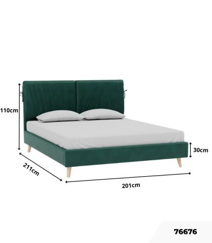 Giường Siteno Nhung 180 Danel Emerald