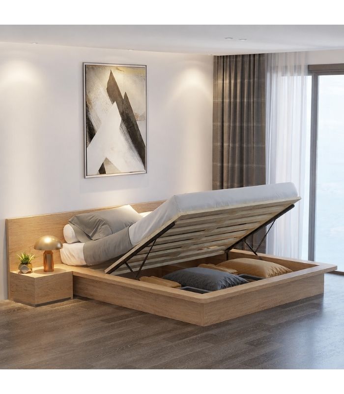 Giường bay gỗ GNG08.2 140x200 - Vân gỗ nhạt