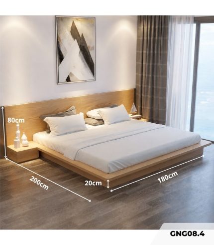 Giường bay gỗ GNG08.4 180x200 - Vân gỗ nhạt