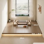 Giường bục gỗ GNG22.1 200x200 - Vân gỗ đậm