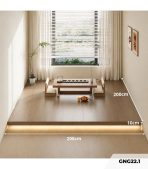 Giường bục gỗ GNG22.1 200x200 - Vân gỗ đậm