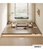 Giường bục gỗ GNG22.4 180x200 - Vân gỗ đậm