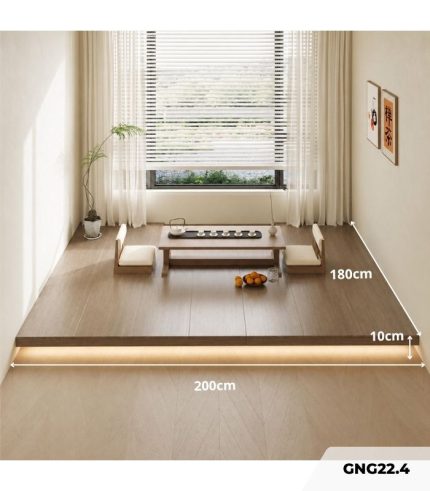 Giường bục gỗ GNG22.4 180x200 - Vân gỗ đậm