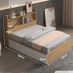 Giường gỗ GNG01.1 120x200 - Vân gỗ nhạt
