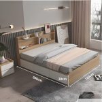 Giường gỗ GNG01.1 120x200 - Vân gỗ nhạt