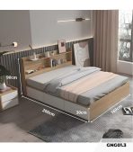 Giường gỗ GNG01.3 160x200 - Vân gỗ nhạt