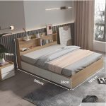 Giường gỗ GNG01.4 180x200 - Vân gỗ nhạt