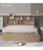 Giường gỗ GNG01.4 180x200 - Vân gỗ nhạt