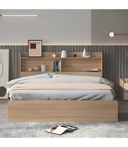 Giường gỗ GNG01.4 180x200 - Vân gỗ nhạt