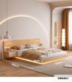 Giường bay gỗ GNG02.1 120x200 - Vân gỗ nhạt