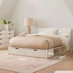 Giường gỗ GNG03.5 120x200 - Trắng