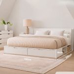 Giường gỗ GNG03.7 160x200 - Trắng