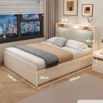 Giường gỗ GNG05.2 140x200 - Trắng