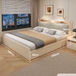 Giường gỗ GNG05.4 180x200 - Trắng