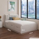 Giường gỗ GNG07.1 120x200 - Trắng