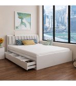 Giường gỗ GNG07.3 160x200 - Trắng