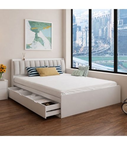 Giường gỗ GNG07.3 160x200 - Trắng