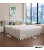 Giường gỗ GNG07.4 180x200 - Trắng