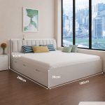 Giường gỗ GNG07.4 180x200 - Trắng