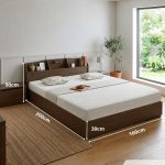 Giường gỗ GNG09.3 160x200 - Vân gỗ đậm