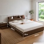 Giường gỗ GNG09.4 180x200 - Vân gỗ đậm