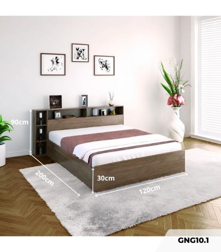 Giường gỗ GNG10.1 120x200 - Vân gỗ đậm