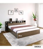 Giường gỗ GNG10.2 140x200 - Vân gỗ đậm