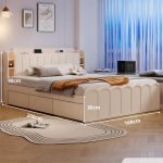 Giường gỗ GNG11.3 160x200 - Trắng