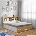 Giường gỗ GNG12.1 120x200 - Vân gỗ nhạt