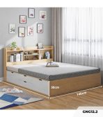 Giường gỗ GNG12.2 140x200 - Vân gỗ nhạt