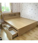 Giường gỗ GNG12.3 160x200 - Vân gỗ nhạt