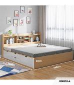 Giường gỗ GNG12.4 180x200 - Vân gỗ nhạt