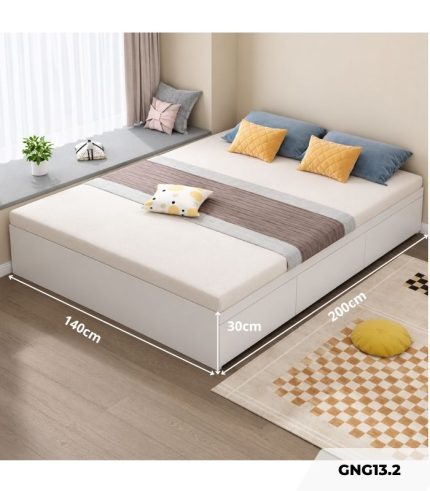 Giường gỗ GNG13.2 140x200 - Trắng