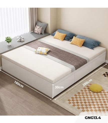 Giường gỗ GNG13.4 180x200 - Trắng