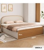 Giường gỗ GNG14.4 180x200 - Vân gỗ nhạt kết hợp Trắng