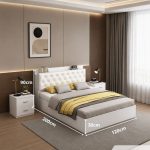 Giường gỗ GNG15.1 120x200 - Trắng