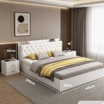 Giường gỗ GNG15.2 140x200 - Trắng