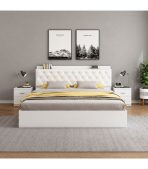 Giường gỗ GNG15.2 140x200 - Trắng