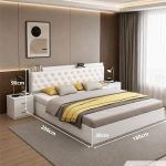Giường gỗ GNG15.4 180x200 - Trắng