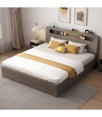 Giường gỗ GNG16.1 120x200 - Vân gỗ xám