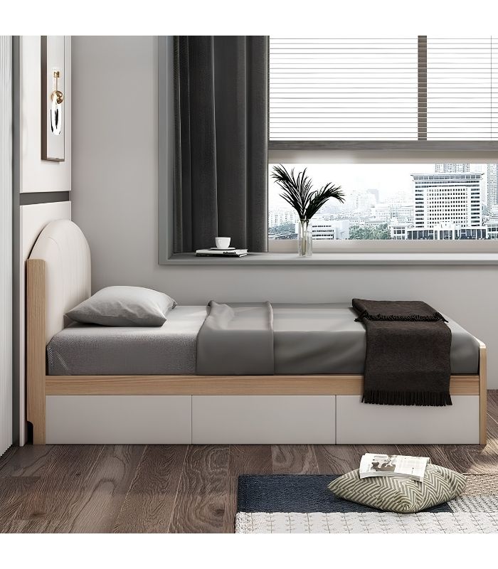 Giường gỗ GNG17.1 120x200 - Vân gỗ nhạt