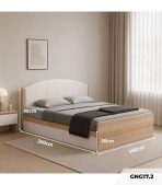 Giường gỗ GNG17.2 140x200 - Vân gỗ nhạt