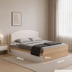 Giường gỗ GNG17.3 160x200 - Vân gỗ nhạt