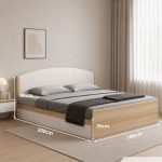 Giường gỗ GNG17.4 180x200 - Vân gỗ nhạt