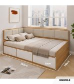 Giường gỗ GNG18.2 140x200 - Vân gỗ nhạt