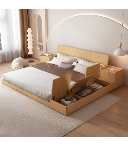 Giường gỗ GNG19.1 160x200 - Vân gỗ nhạt
