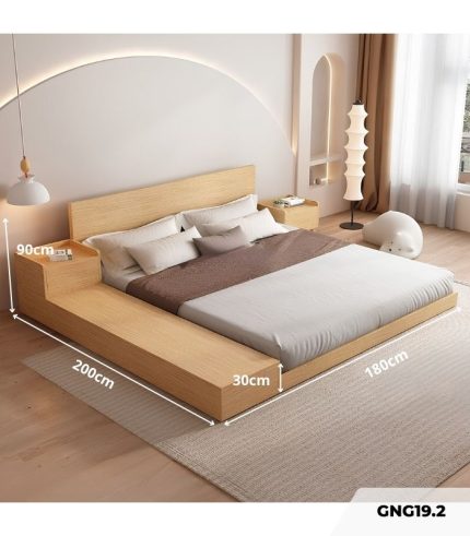 Giường gỗ GNG19.2 180x200 - Vân gỗ nhạt