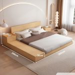 Giường gỗ GNG19.3 200x200 - Vân gỗ nhạt