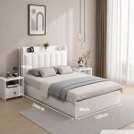 Giường gỗ GNG20.1 120x200 - Trắng