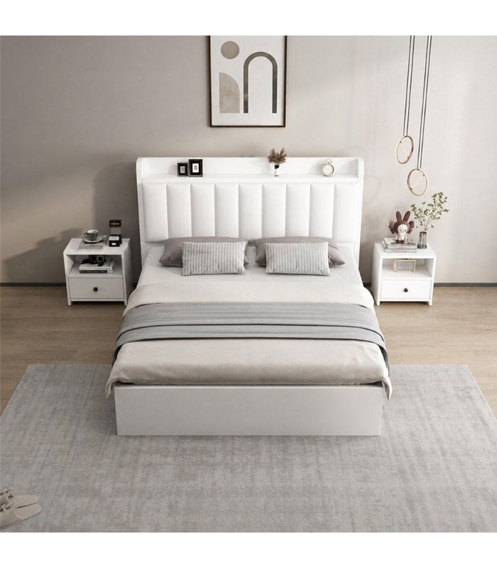 Giường gỗ GNG20.1 120x200 - Trắng